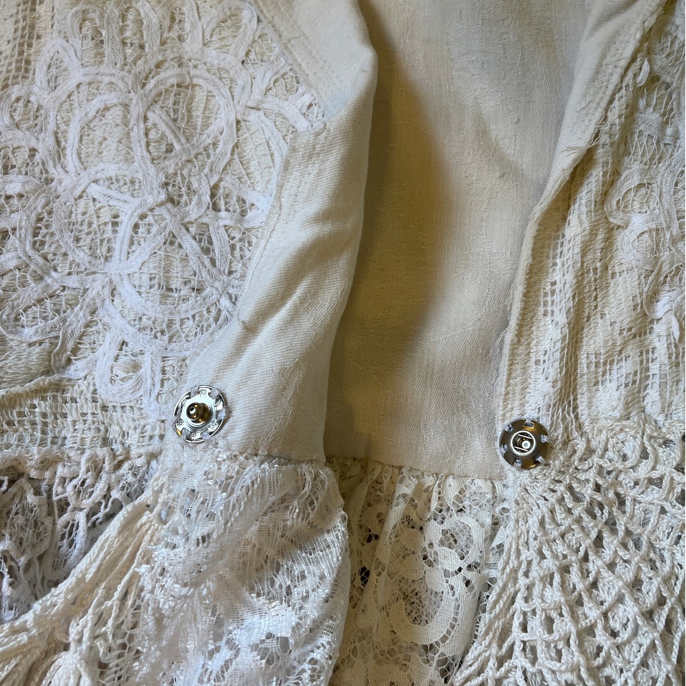 Handmade Wedding Dress White Lace Boho Fairycore Size L XL - Picture 13 of 16